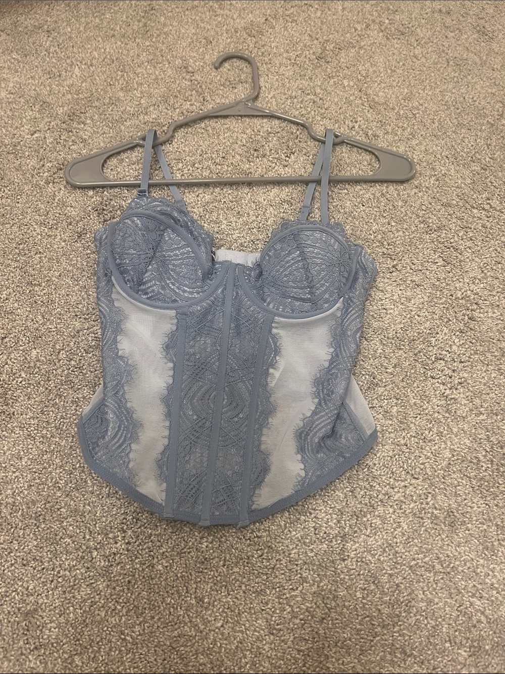 Garage Blue Lace Bustier Bodysuit